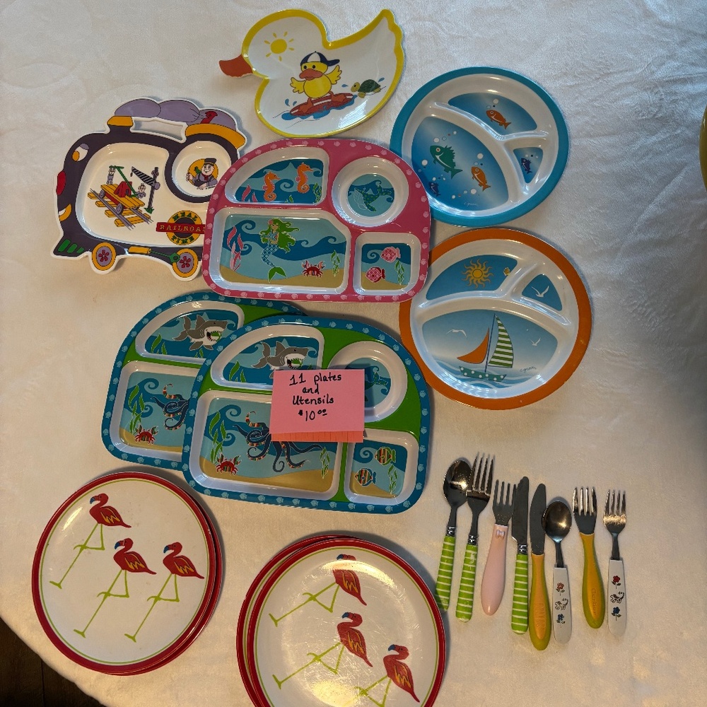 children's plates and silverware
